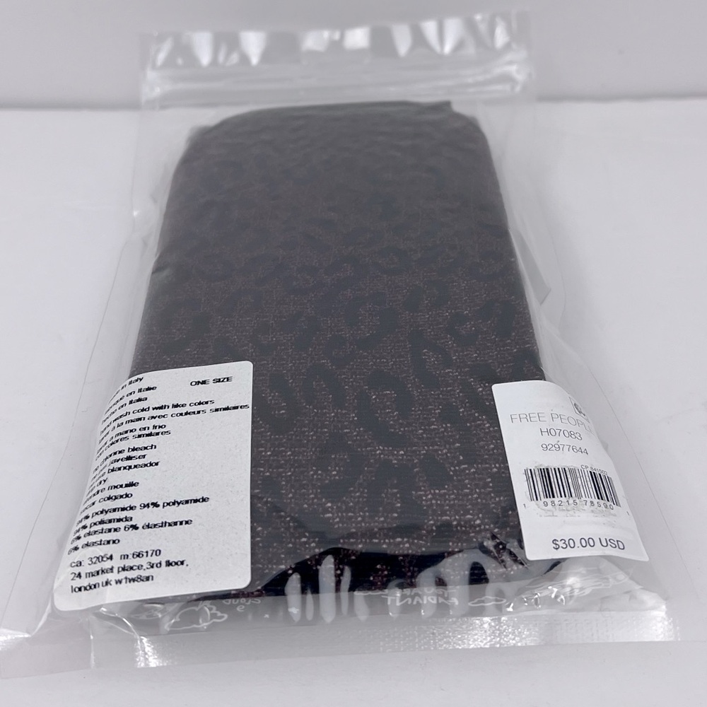 FREE PEOPLE TIGHTS, BROW & BLACK COLOR, ONE SIZE FITS ALL,94%POLYAMID 6%ELASTANE - Picture 13 of 16